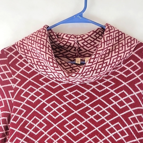 ANTHROPOLOGY MOTH Turtle Neck Burgundy Alpaca Blend Sweater Size XS - Picture 3 of 8